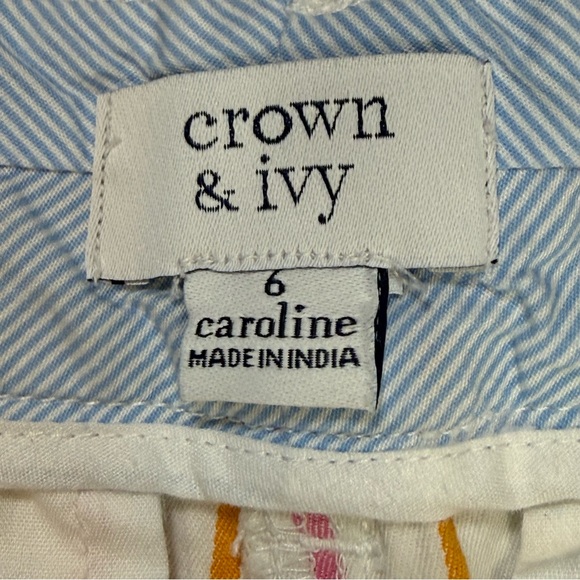 Crown & Ivy Caroline Striped Chino Shorts - Women’s Size 6 - Pastel Rainbow - Picture 5 of 6